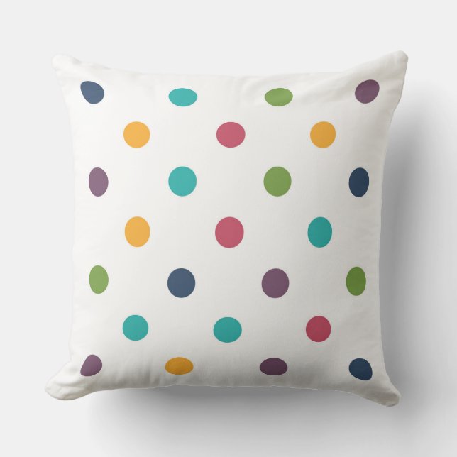 Färgfläckig regnbåge Polka dots Kudde (Framsida)