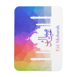 Färgfläckig regnbåge Polygonal Eid-moské - Magnet