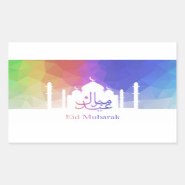 Färgfläckig regnbåge Polygonal Eid-moské - Sticker Rektangulärt Klistermärke