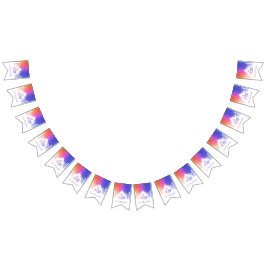 Färgfläckig regnbåge Polygonal Eid Mubarak Mosque Vimplar