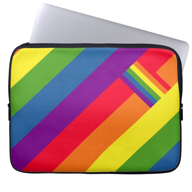 Färgfläckig regnbåge Rand Firande med Flagga Laptop Sleeve (Framsidan)