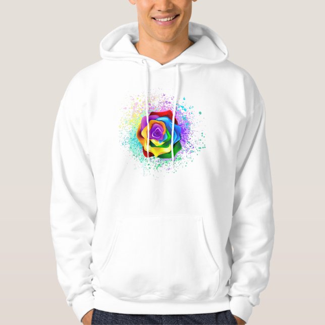 Färgfläckig regnbåge Ro Hoodie (Framsida)