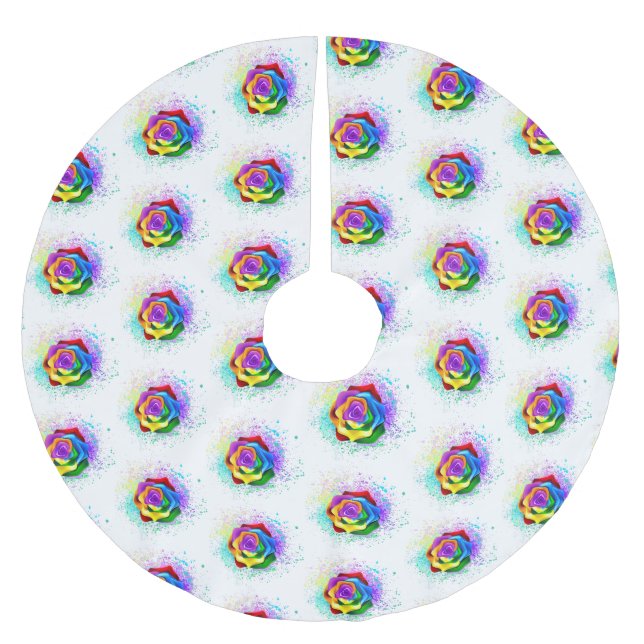 Färgfläckig regnbåge Ro Julgransmatta Borstad Polyester (Framsidan)