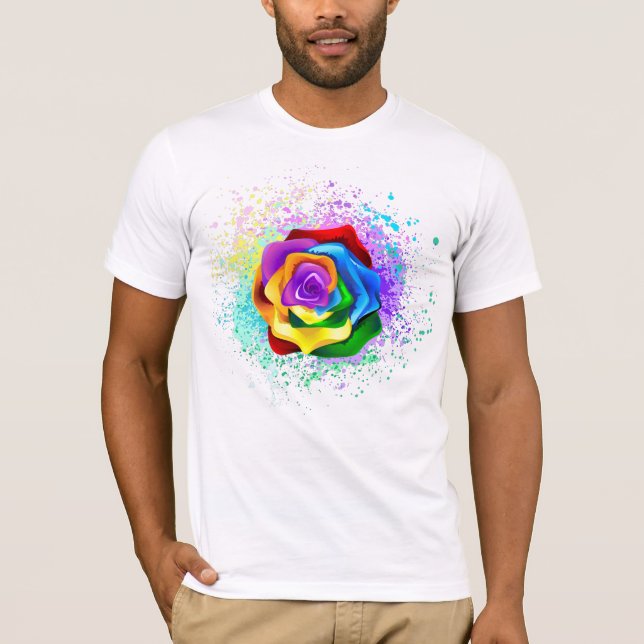Färgfläckig regnbåge Ro T Shirt (Framsida)