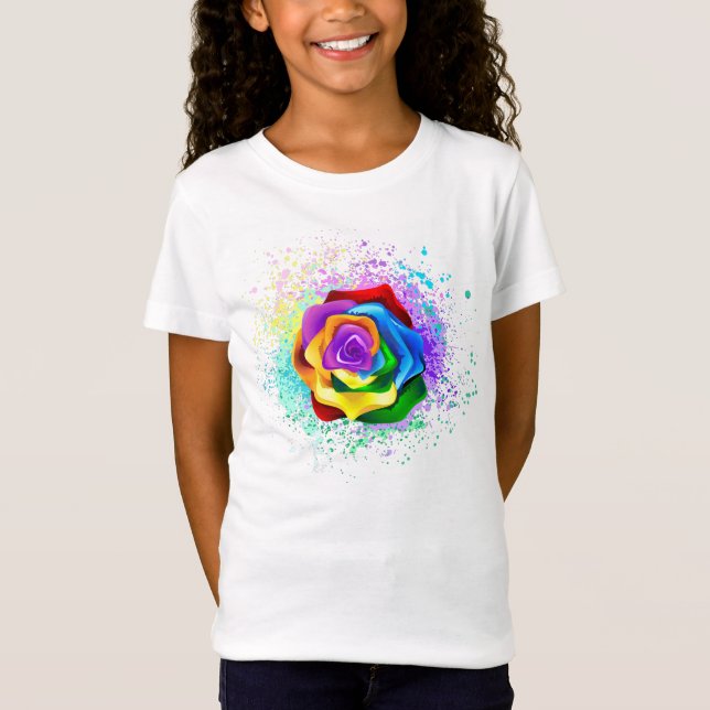 Färgfläckig regnbåge Ro T Shirt (Framsida)