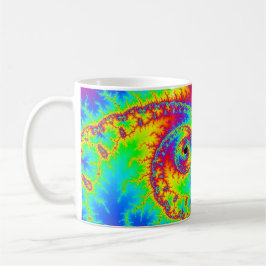 Färgfläckig regnbåge Spiral Fractal Kaffemugg