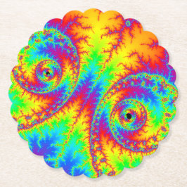 Färgfläckig regnbåge Spiral Fractal Underlägg Papper