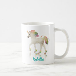Färgfläckig regnbåge Unicorn Polygon Namn - Mugg