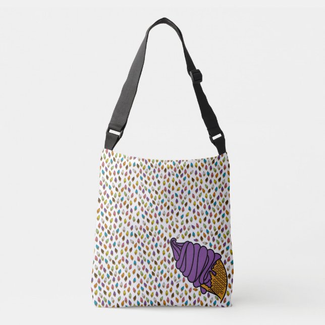 Färgfläckig risgram Cone icecreamliciou S Axelväska (Framsida)