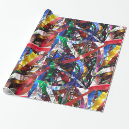 Färgfläckig Rosett band Presentpapper