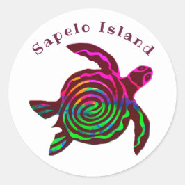 Färgfläckig Sapelo-ö GA Sea Turtle Runt Klistermärke