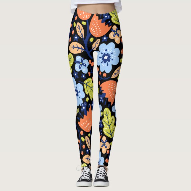 Färgfläckig skuggning i mönster leggings (Framsida)
