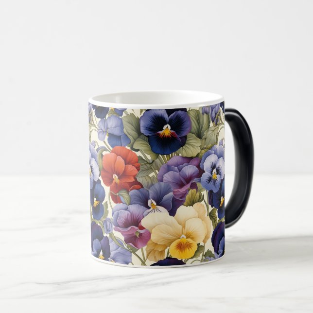 Färgfläckig sömlös Blommigt Elegance Magisk Mugg (Framsida höger)