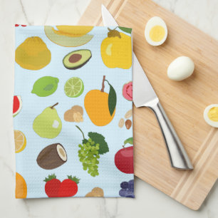 Färgfläckig sommarfrukt Mönster Kökshandduk
