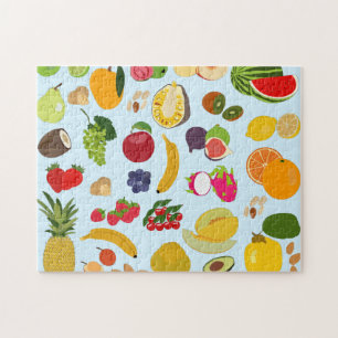 Färgfläckig sommarfrukt Mönster Pussel