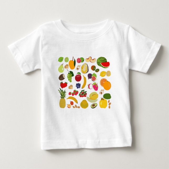 Färgfläckig sommarfrukt Mönster T Shirt (Framsida)