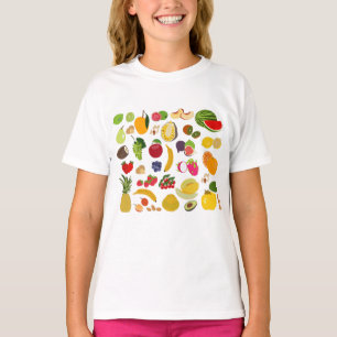 Färgfläckig sommarfrukt Mönster T Shirt