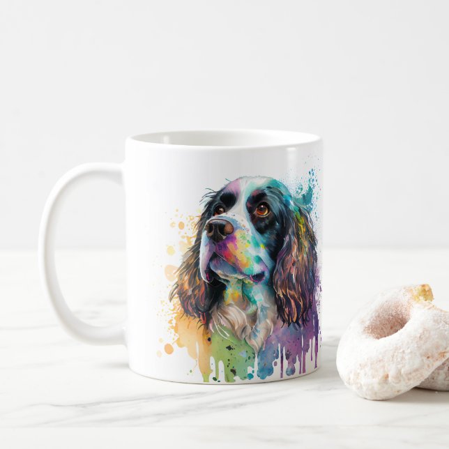 Färgfläckig spanjor Hund Pet Coffee Mugg, Kopp (Med munk)