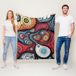 Färgfläckig Spiral Art Fleecefilt