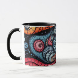 Färgfläckig Spiral Art Mugg
