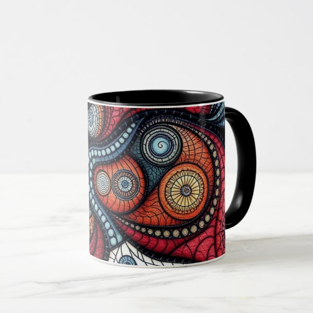 Färgfläckig Spiral Art Mugg (Framsida höger)