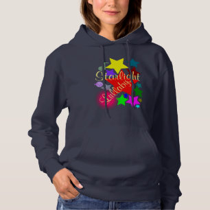Färgfläckig Starlight Lullaby Navy Pullover Hoodie T-shirt