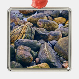 Färgfläckig sten julgransprydnad metall