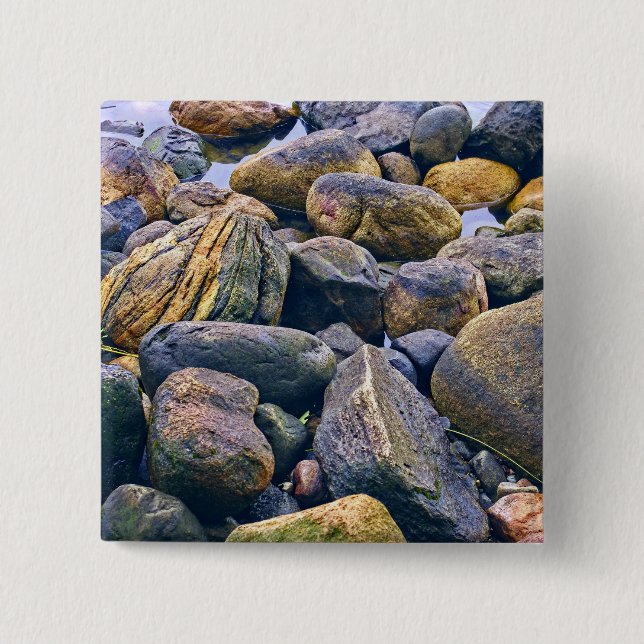 Färgfläckig sten knapp (Framsida)