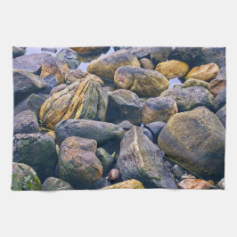 Färgfläckig sten kökshandduk