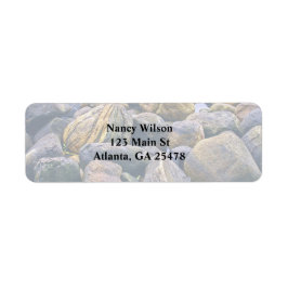 Färgfläckig sten returadress etikett