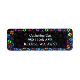 Färgfläckig Tass Returadress Etikett