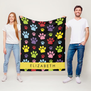 Färgfläckig Tassar, Tass Mönster, Hund, Tassar, di Fleecefilt