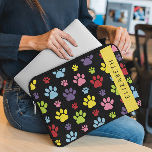 Färgfläckig Tassar, Tass Mönster, Hund, Tassar, di Laptop Fodral