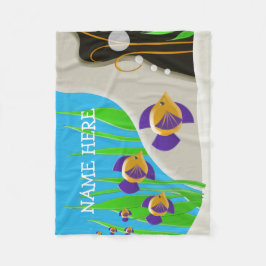 Färgfläckig Tropical Fish Anpassningsbar Kids Namn Fleecefilt