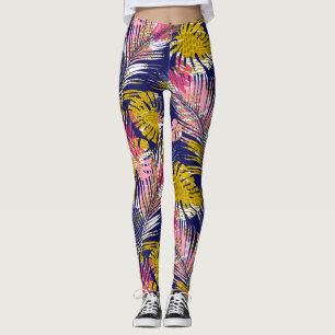 Färgfläckig Tropical Handflatan, Abstrakt Cheetah  Leggings