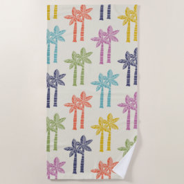 Färgfläckig Tropical Handflatan Träd Mönster