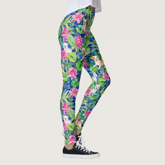 Färgfläckig Tropical Hundar Leggings (Höger)