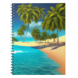 Färgfläckig Tropical Ocean Handflatan Journal Anteckningsbok