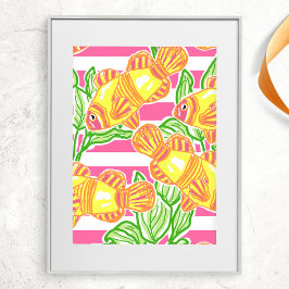 Färgfläckig tropisk fisk Mönster Poster