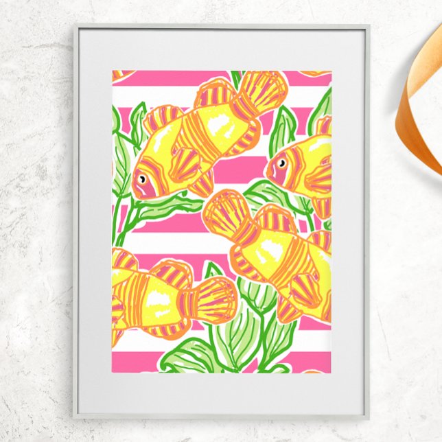 Färgfläckig tropisk fisk Mönster Poster (Skapare uppladdad)