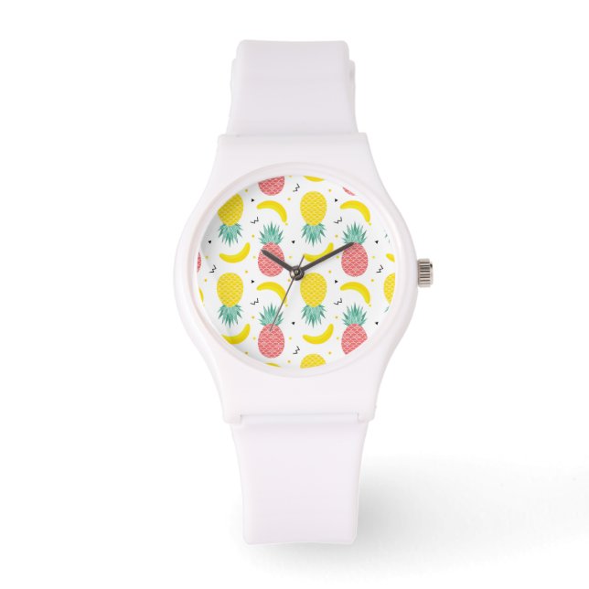 Färgfläckig tropisk frukt Mönster Armbandsur (Framsida)