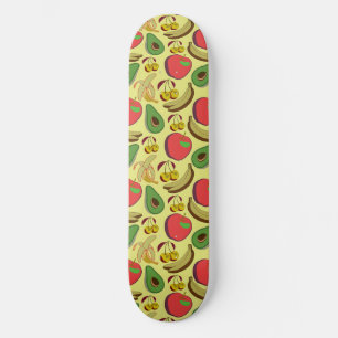Färgfläckig tropisk frukt, sömlös mönster mini skateboard bräda 18,5 cm
