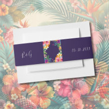 Färgfläckig tropisk hawaiisk Blommigt Bröllop