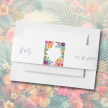 Färgfläckig tropisk hawaiisk Blommigt Bröllop