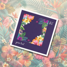 Färgfläckig tropisk hawaiisk Blommigt Bröllop Pappersservett