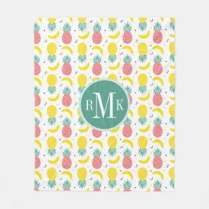 Färgfläckig tropiska frukter Mönster Fleecefilt