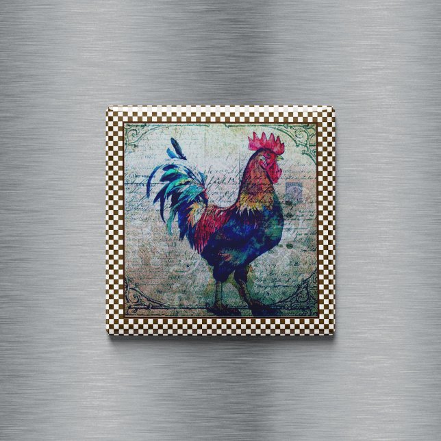 Färgfläckig Tupp Land Ephemera Magnet (Skapare uppladdad)