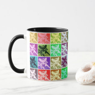 Färgfläckig tysk schepherd Hund Pop Art Mugg