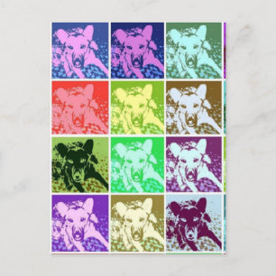 Färgfläckig tysk schepherd Hund Pop Art Vykort