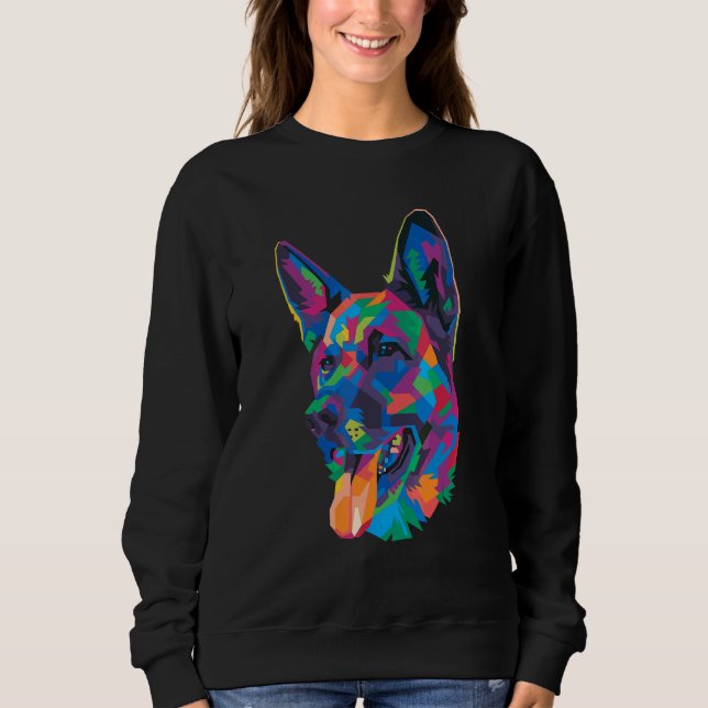 Färgfläckig tysk Shepherd Hundägare Hund Pastel Ar T Shirt (Framsida)